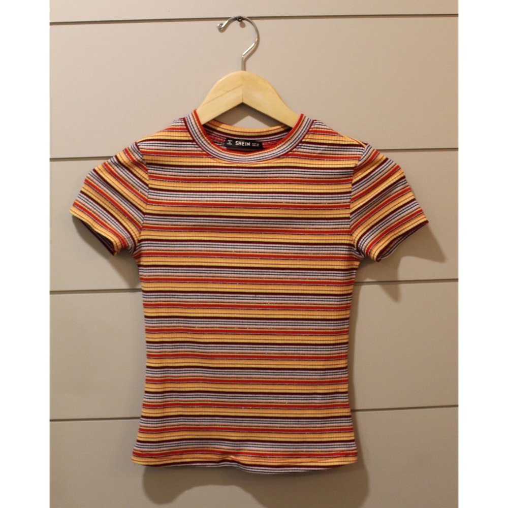 Fitted Striped Crop Top